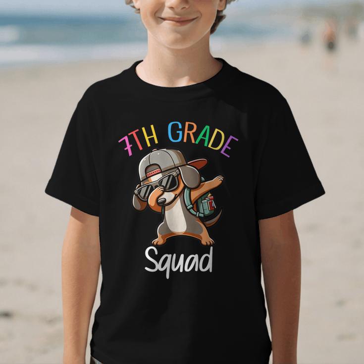 7th Grade Squad Dachshund Dabbing Kids Back To School Graphic Kid T-Shirt 7th Grade Squad Dachshund Dabbing Kids Back To School Graphic Kid T-Shirt