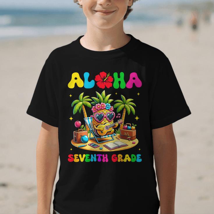 Aloha Seventh Grade Pineapple Hawaii Back To School Girls Graphic Kid T-Shirt