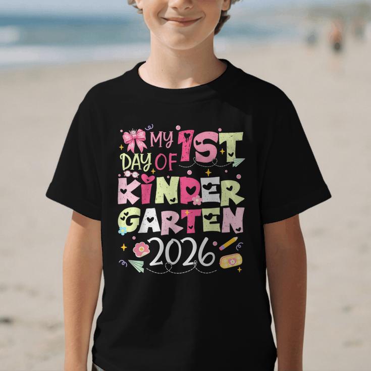 Back To School My 1st Day Of Kindergarten 2026 Bow Graphic Kid T-Shirt Back To School My 1st Day Of Kindergarten 2026 Bow Graphic Kid T-Shirt