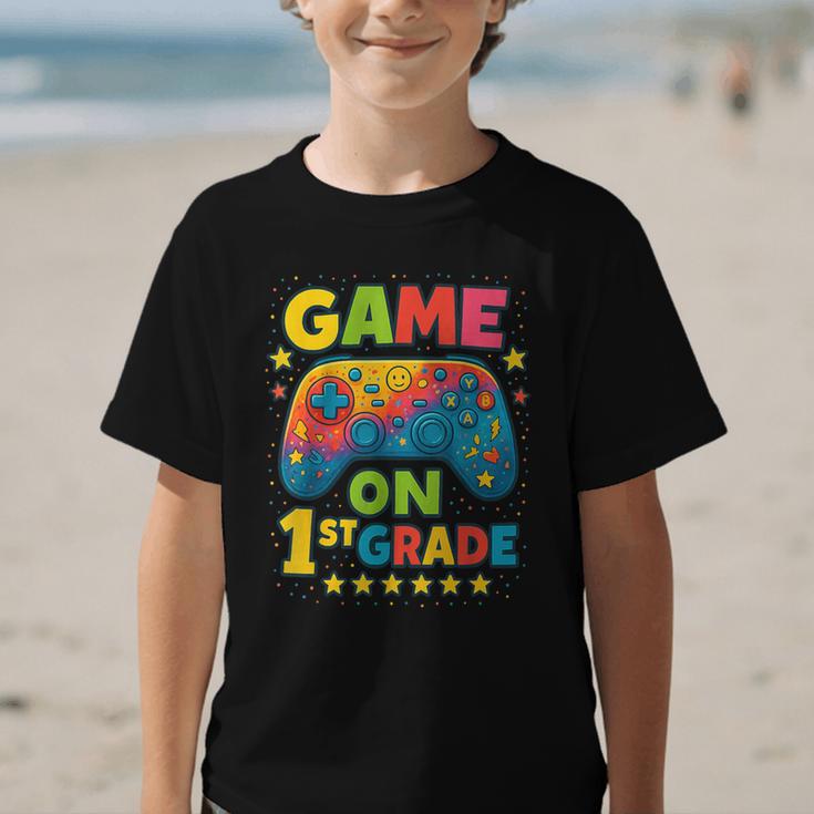 Back To School 1st Grade Boys Gamer First Day School Level Graphic Kid T-Shirt