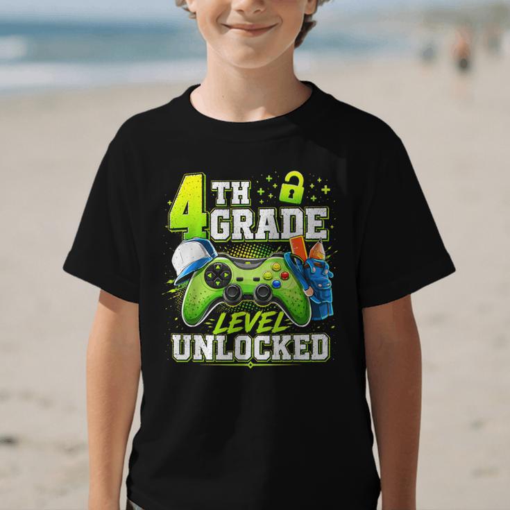 Back To School 4th Fourth Grade Level Unlocked Gamer Kid Graphic Kid T-Shirt Back To School 4th Fourth Grade Level Unlocked Gamer Kid Graphic Kid T-Shirt