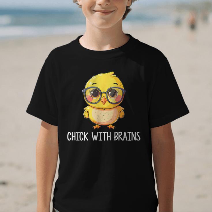 Back To School Chick With Brains Smart Intelligent Girls Graphic Kid T-Shirt Back To School Chick With Brains Smart Intelligent Girls Graphic Kid T-Shirt