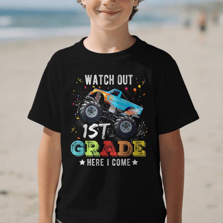 Back To School First Grade Here I Come For Boy Kids Truck Graphic Kid T-Shirt Back To School First Grade Here I Come For Boy Kids Truck Graphic Kid T-Shirt