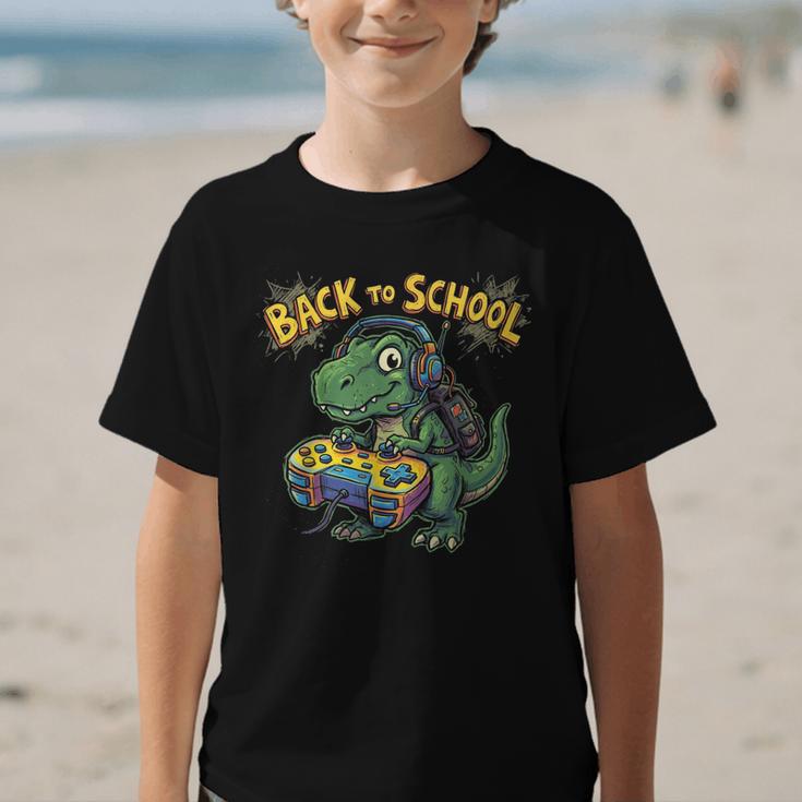 Back To School Gaming First Grade DinosaurRex Boys Graphic Kid T-Shirt