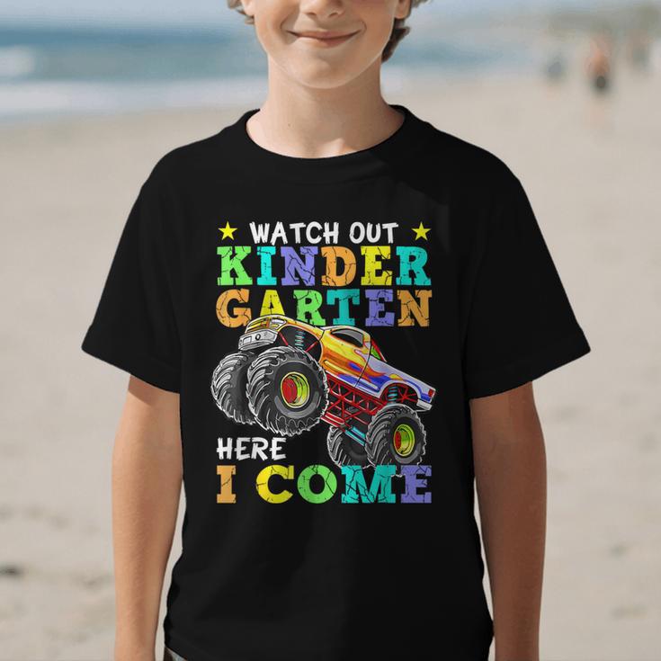Back To School Kindergarten Here I Come For Boy Kid Truck Graphic Kid T-Shirt