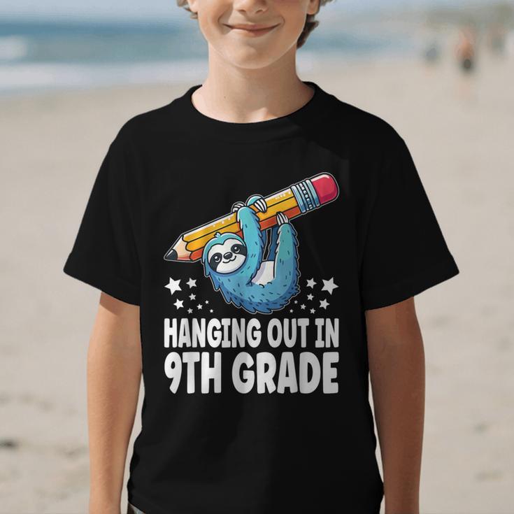 Back To School Ninth Grade Sloth Hanging Out In 9th Grade Graphic Kid T-Shirt Back To School Ninth Grade Sloth Hanging Out In 9th Grade Graphic Kid T-Shirt