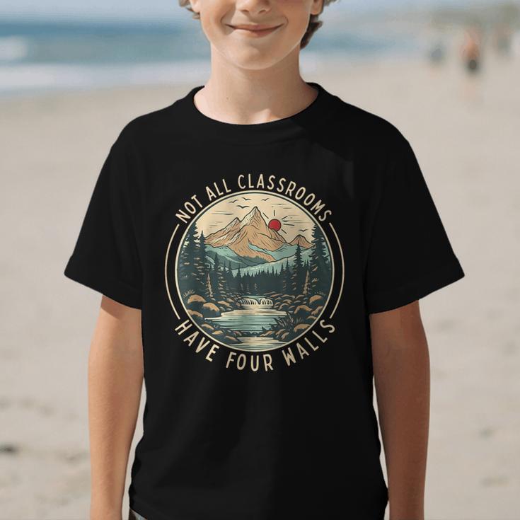 Back To School Not All Classrooms Have Four Walls Camping Graphic Kid T-Shirt Back To School Not All Classrooms Have Four Walls Camping Graphic Kid T-Shirt