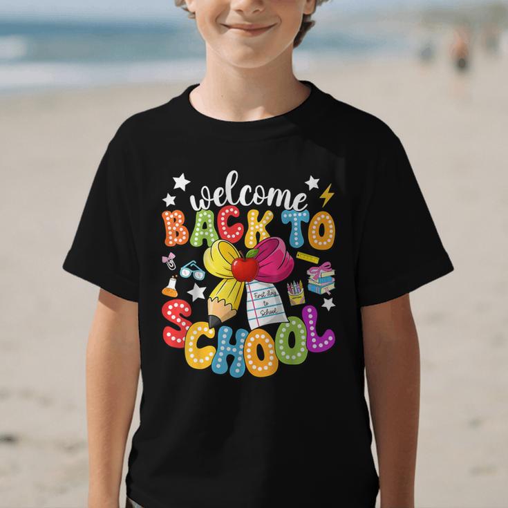 Back To School Pencil Coquette Bow First Day Of School Kids Graphic Kid T-Shirt Back To School Pencil Coquette Bow First Day Of School Kids Graphic Kid T-Shirt