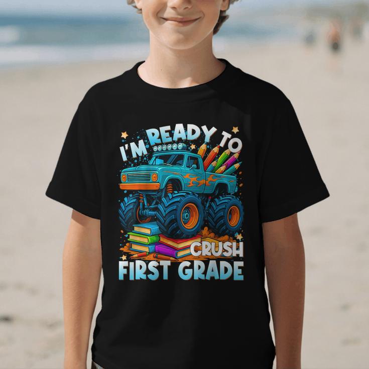 Back To School Ready To Crush 1st Grade Monster Truck Boys Graphic Kid T-Shirt