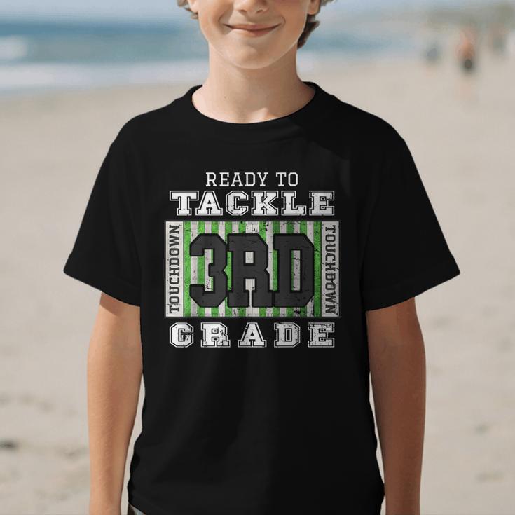 Back To School Ready To Tackle 3rd Grade Football Graphic Kid T-Shirt