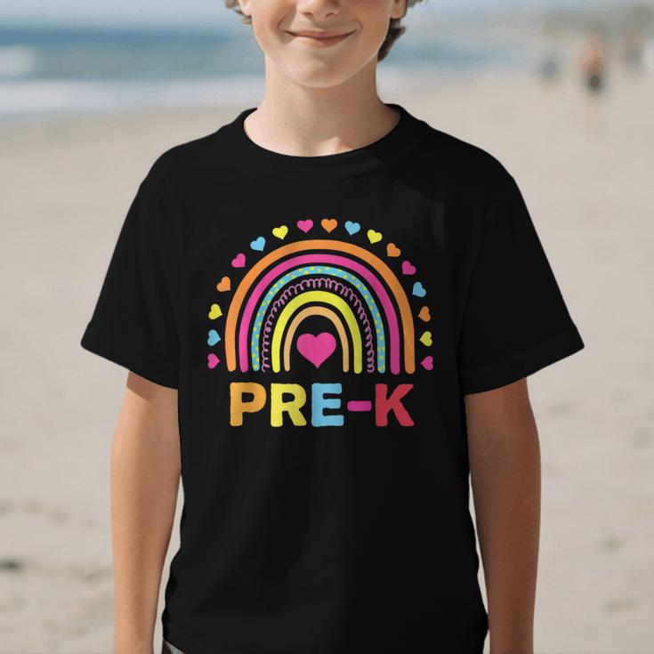 Back To School Shirt Rainbow Happy First Day Of Pre-K Graphic Kid T-Shirt Back To School Shirt Rainbow Happy First Day Of Pre-K Graphic Kid T-Shirt