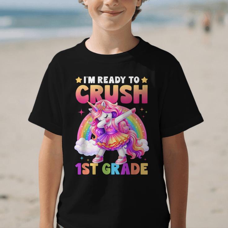 Back To School Unicorn Girls I'm Ready To Crush 1st Grade Graphic Kid T-Shirt Back To School Unicorn Girls I'm Ready To Crush 1st Grade Graphic Kid T-Shirt