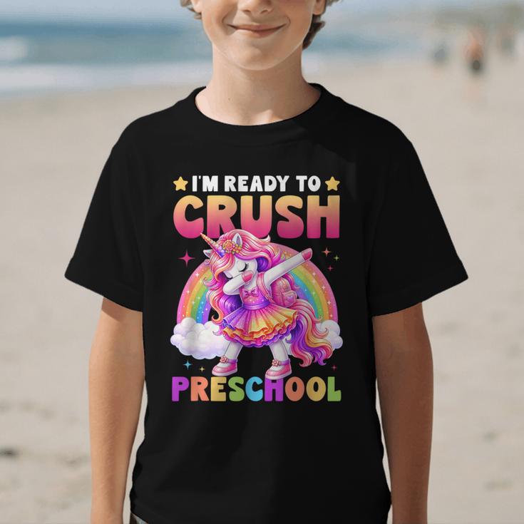 Back To School Unicorn Girls I'm Ready To Crush Preschool Graphic Kid T-Shirt Back To School Unicorn Girls I'm Ready To Crush Preschool Graphic Kid T-Shirt