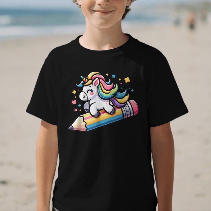 Back To School Unicorn Riding A Pencil Graphic Kid T-Shirt Back To School Unicorn Riding A Pencil Graphic Kid T-Shirt
