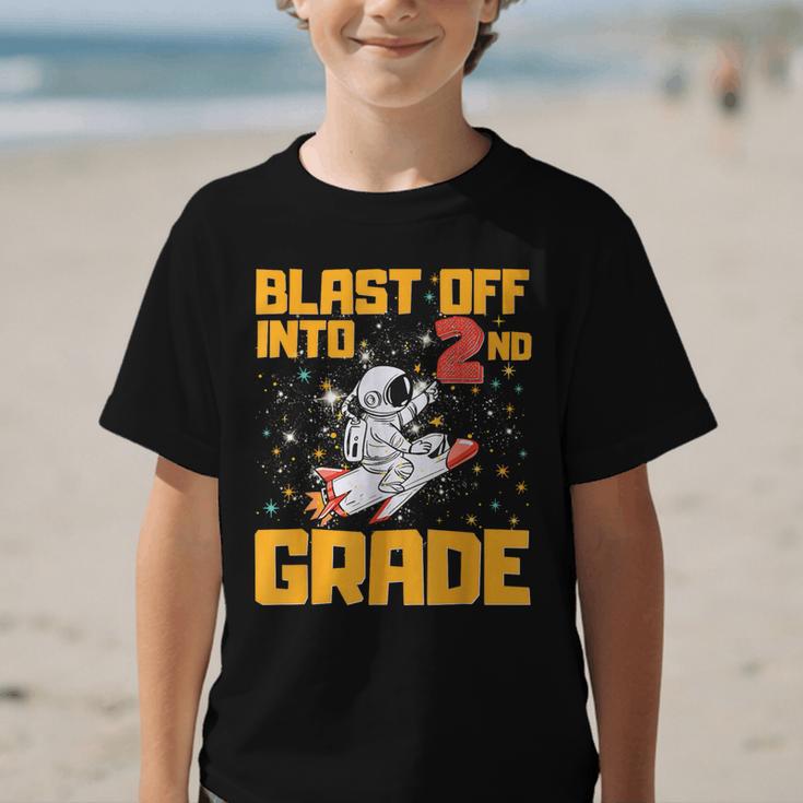 Blast Off Into Second Grade Back To School 2nd Graders Graphic Kid T-Shirt Blast Off Into Second Grade Back To School 2nd Graders Graphic Kid T-Shirt