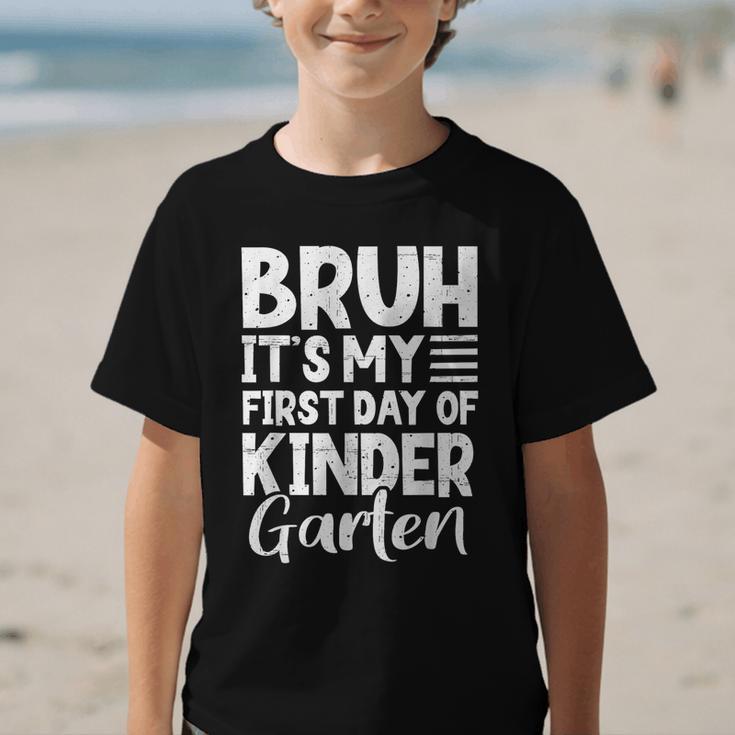 Bruh It's My First Day Of Kindergarten Back To School 2025 Graphic Kid T-Shirt Bruh It's My First Day Of Kindergarten Back To School 2025 Graphic Kid T-Shirt