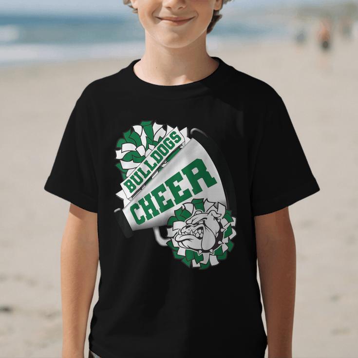 Bulldogs Cheerleading Back To School Cheer Team Spirit Green Graphic Kid T-Shirt Bulldogs Cheerleading Back To School Cheer Team Spirit Green Graphic Kid T-Shirt