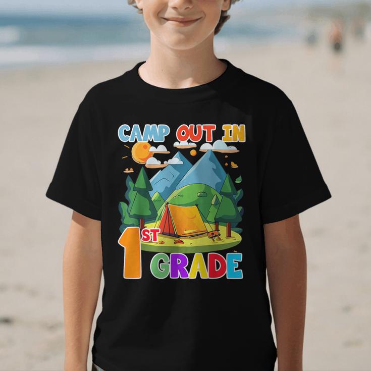 Camp Out In 1st Grade Back To School For Camping Lover Graphic Kid T-Shirt