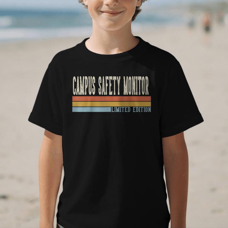 Campus Safety Monitor Week Retro Vintage Back To School Day Graphic Kid T-Shirt