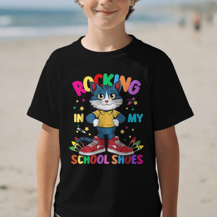 Cat Rocking In My School Shoes Back To School Kids Tee Graphic Kid T-Shirt Cat Rocking In My School Shoes Back To School Kids Tee Graphic Kid T-Shirt