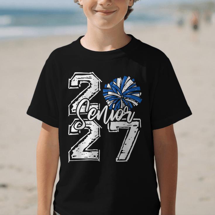 Class Of 2027 Cheer Blue Senior 2027 Back To School Graphic Kid T-Shirt