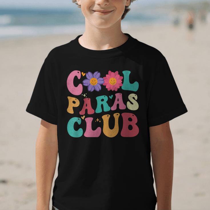 Cool Paras Club Paraprofessional Groovy Back To School Graphic Kid T-Shirt