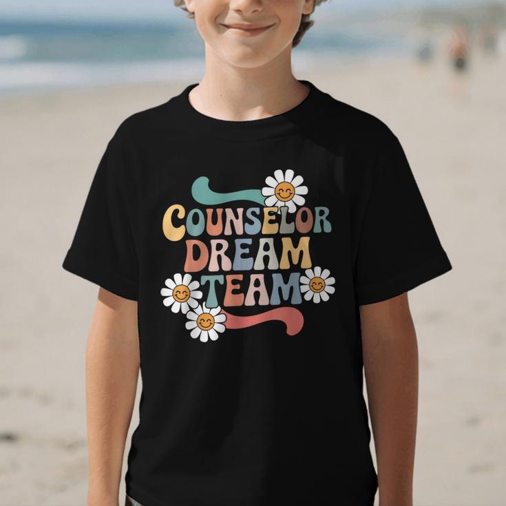 Counselor Dream Team Retro Back To School Counselor Squad Graphic Kid T-Shirt