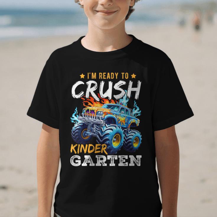 Crush Kindergarten Monster Truck Back To School Boys Graphic Kid T-Shirt
