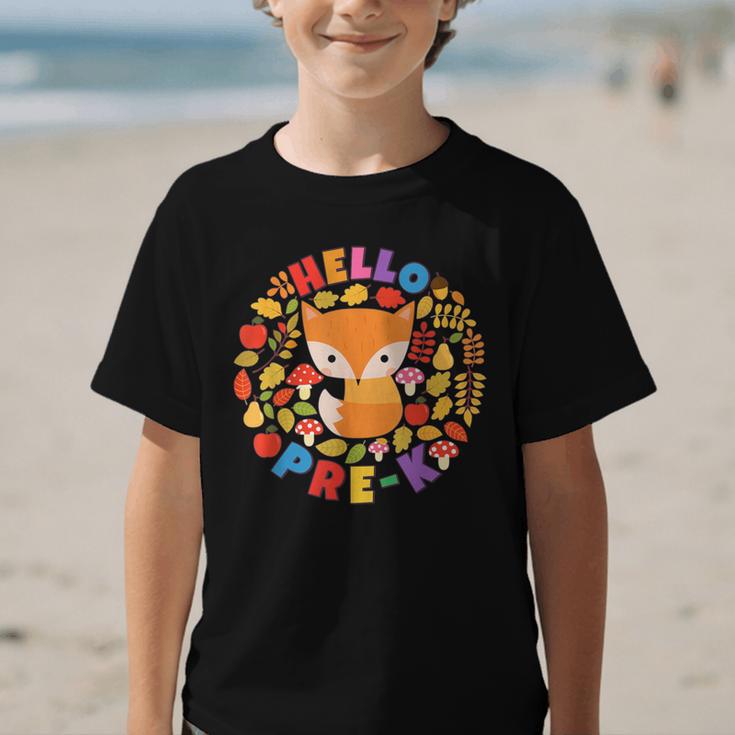 Cute Fox Back To School Woodland Animal Pre-K Graphic Kid T-Shirt