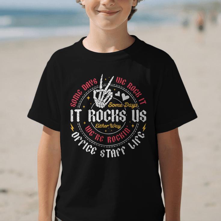 Some Days We Rock It Office Staff Life Back To School Graphic Kid T-Shirt