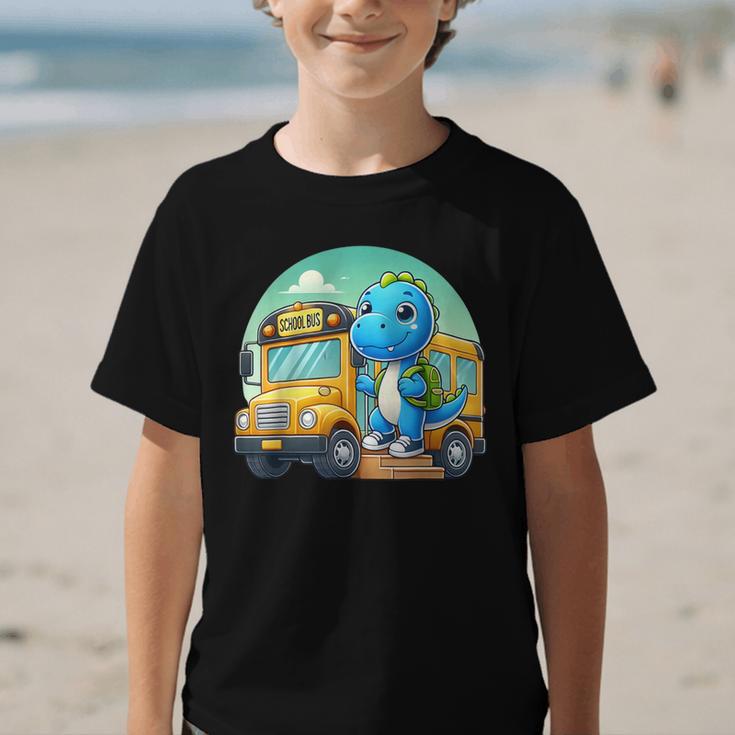 Dinosaur Kids Riding a Bus Back To School Ready To Crush Graphic Kid T-Shirt Dinosaur Kids Riding a Bus Back To School Ready To Crush Graphic Kid T-Shirt