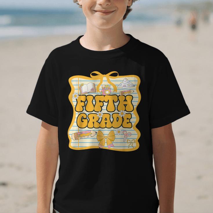 Fifth Grade Back To School Kids Girls Bow 5th Grade Groovy Graphic Kid T-Shirt Fifth Grade Back To School Kids Girls Bow 5th Grade Groovy Graphic Kid T-Shirt