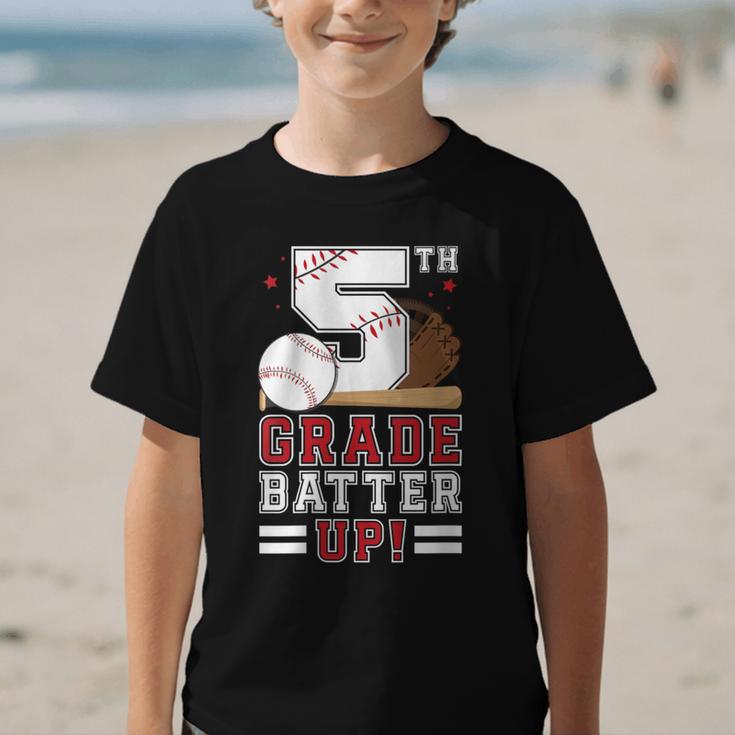 Fifth Grade Batter Up Baseball First Day Back To School Graphic Kid T-Shirt Fifth Grade Batter Up Baseball First Day Back To School Graphic Kid T-Shirt