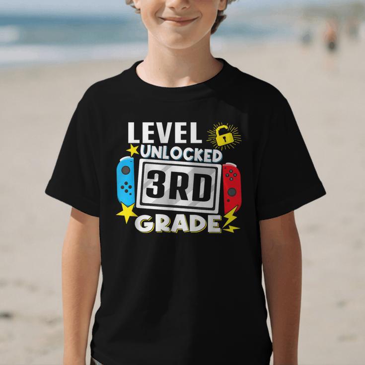 First Day Of 3rd Grade Level Unlocked Game Back To School Graphic Kid T-Shirt