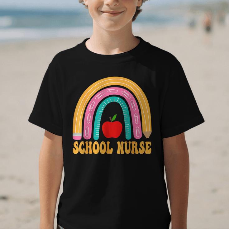 First Day Of School Nurse Back To School Rainbow Pencil Graphic Kid T-Shirt