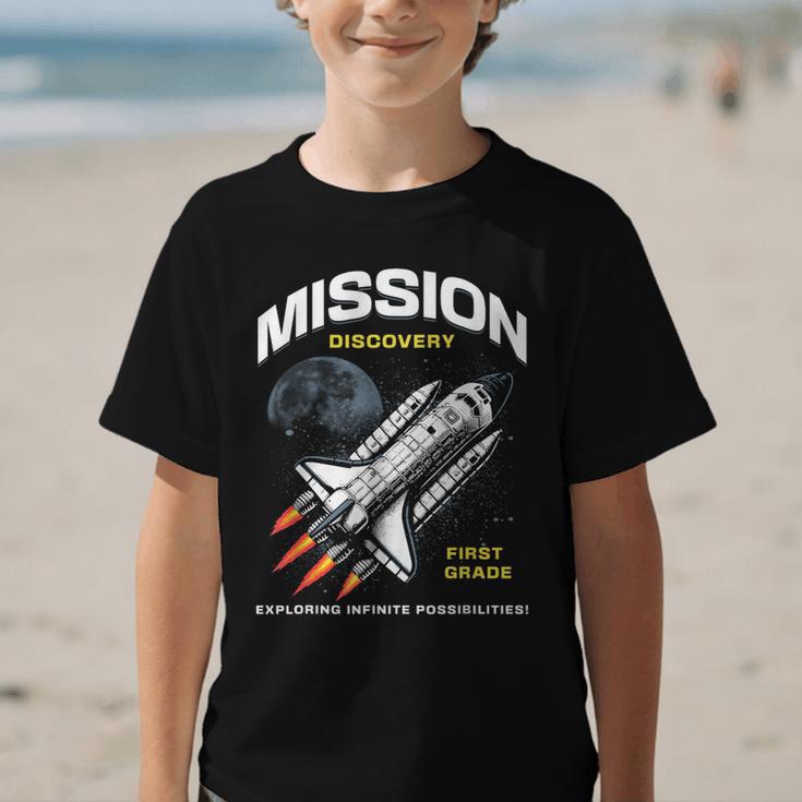 First Grade Back To School Space Rocket Astronaut Graphic Kid T-Shirt First Grade Back To School Space Rocket Astronaut Graphic Kid T-Shirt
