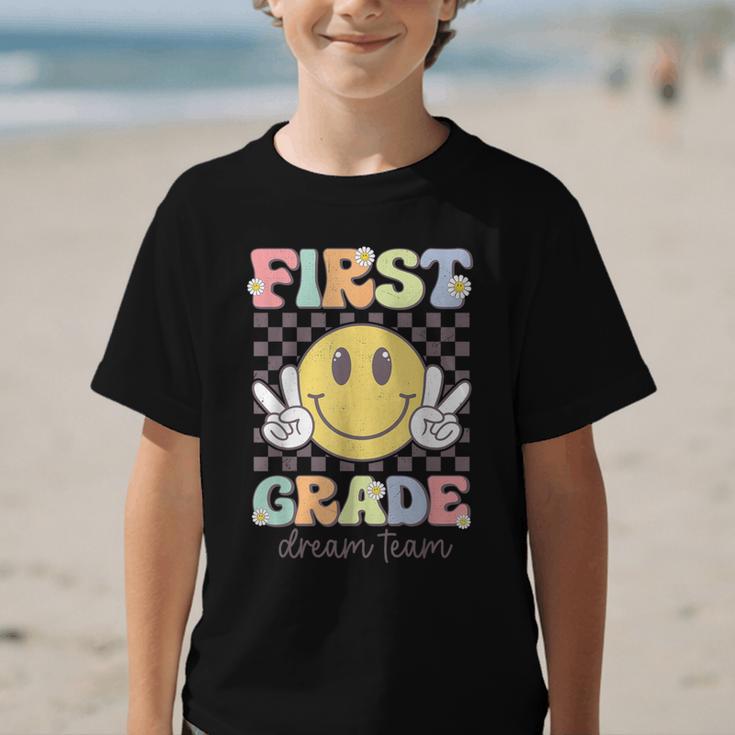 First Grade Dream Team Smile Face Back To School 1st Grade Graphic Kid T-Shirt First Grade Dream Team Smile Face Back To School 1st Grade Graphic Kid T-Shirt
