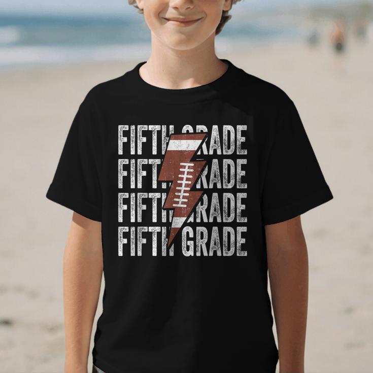 Football Fifth Grade First Day Of 5th Grade Back To School Graphic Kid T-Shirt