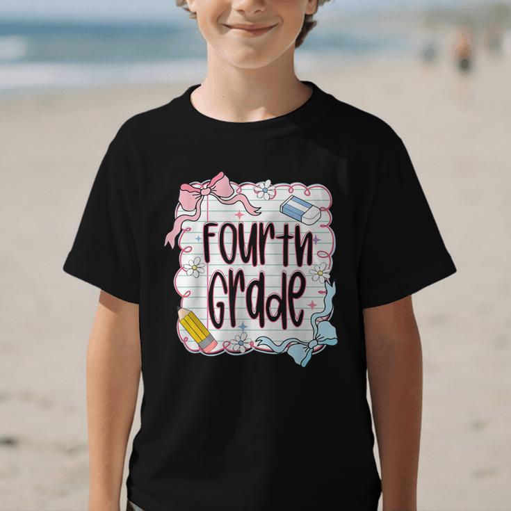 Fourth Grade Back To School For Girls Pink Notebook Graphic Kid T-Shirt Fourth Grade Back To School For Girls Pink Notebook Graphic Kid T-Shirt