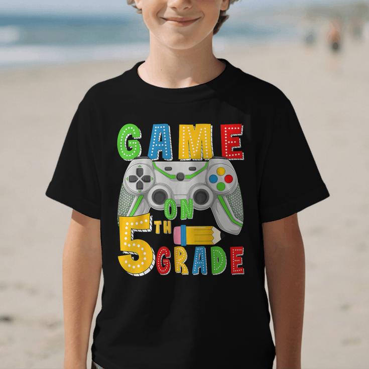 Game On Fifth Grade Back To School Gamer 5th Grade Boys Kids Graphic Kid T-Shirt Game On Fifth Grade Back To School Gamer 5th Grade Boys Kids Graphic Kid T-Shirt