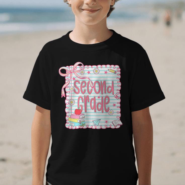 Girls Second Grade Coquette Bow Pink Preppy Back To School Graphic Kid T-Shirt Girls Second Grade Coquette Bow Pink Preppy Back To School Graphic Kid T-Shirt