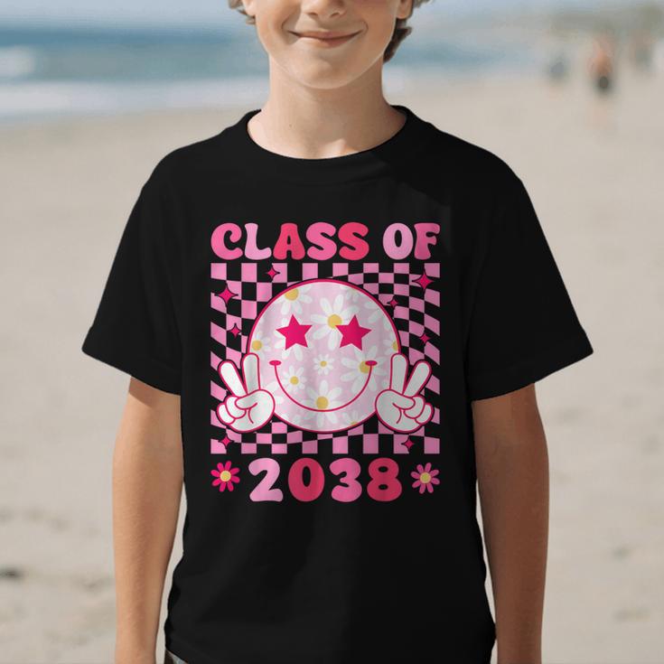 Groovy Class Of 2038 Grow With Me Smile Face Back To School Graphic Kid T-Shirt Groovy Class Of 2038 Grow With Me Smile Face Back To School Graphic Kid T-Shirt