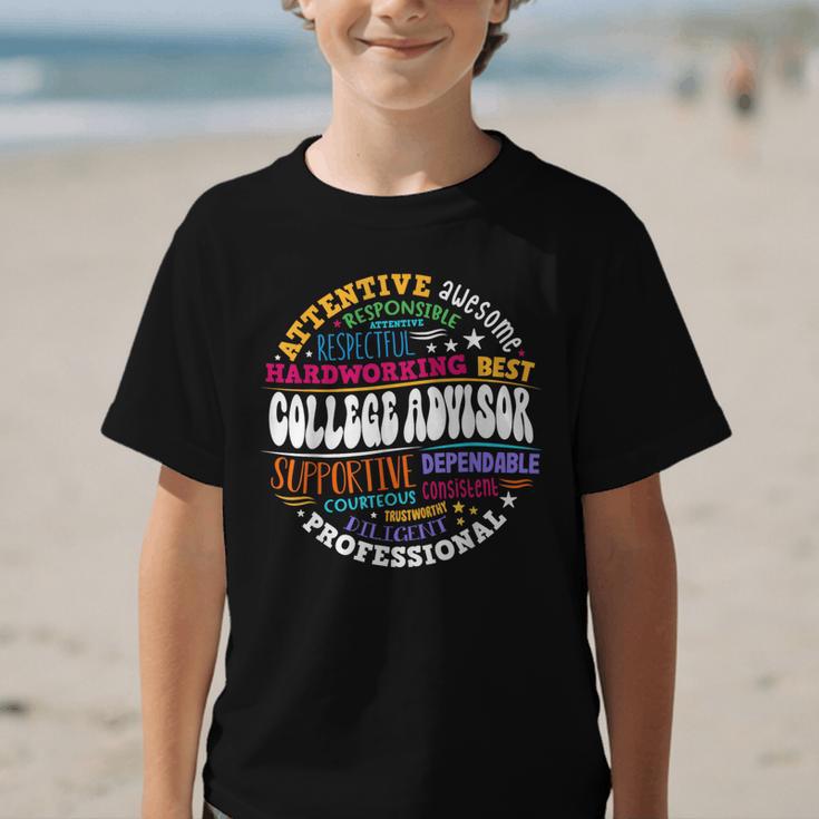 Groovy College Advisor Appreciation Week Back To School Graphic Kid T-Shirt Groovy College Advisor Appreciation Week Back To School Graphic Kid T-Shirt