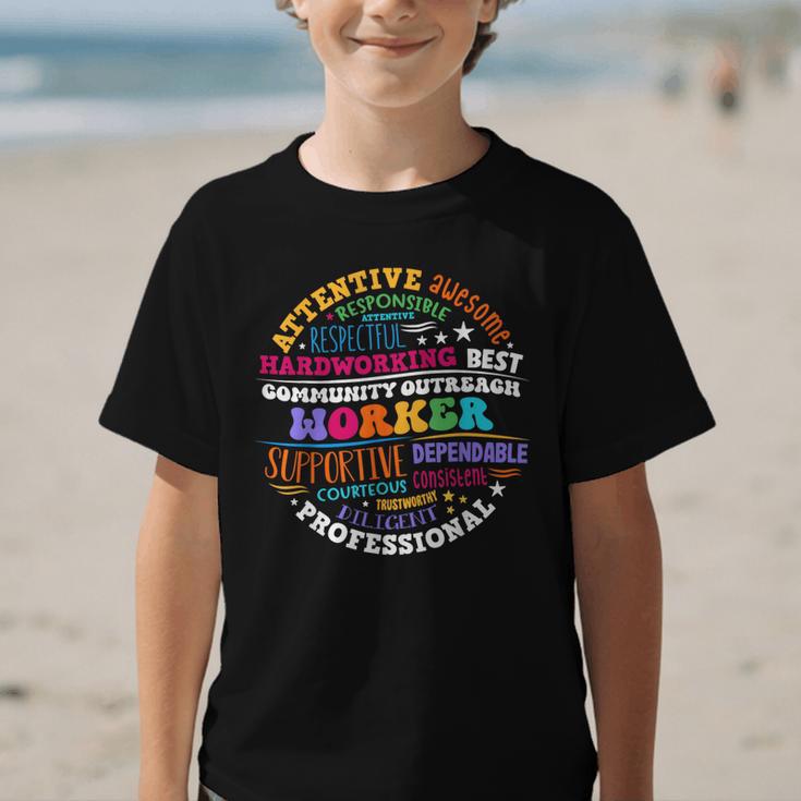 Groovy Community Outreach Worker Back To School Graphic Kid T-Shirt Groovy Community Outreach Worker Back To School Graphic Kid T-Shirt
