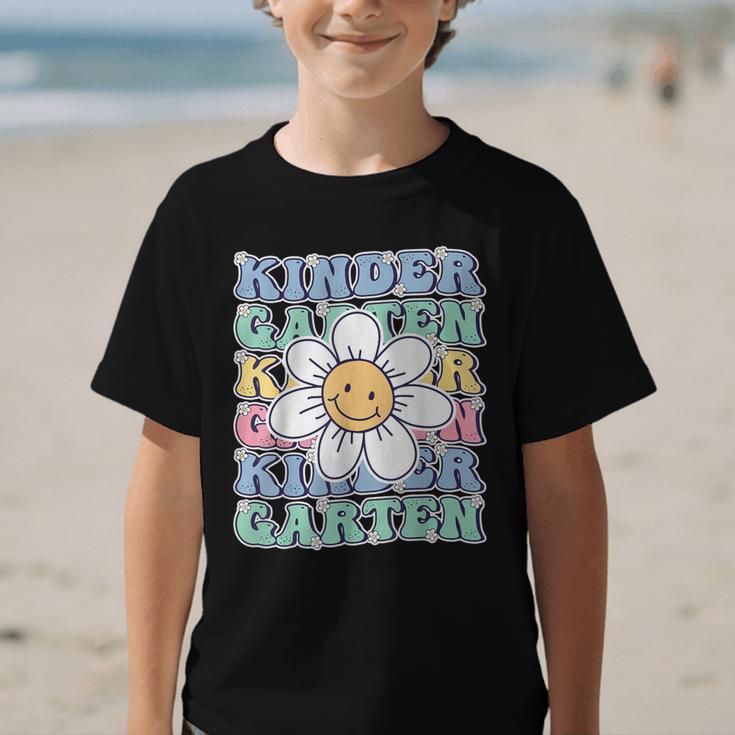 Groovy Kindergarten Back To School First Day Of Kindergarten Graphic Kid T-Shirt Groovy Kindergarten Back To School First Day Of Kindergarten Graphic Kid T-Shirt