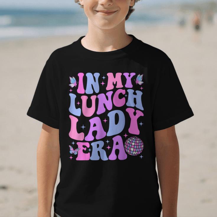 Groovy In My Lunch Lady Era Cafeteria Back To School Graphic Kid T-Shirt Groovy In My Lunch Lady Era Cafeteria Back To School Graphic Kid T-Shirt