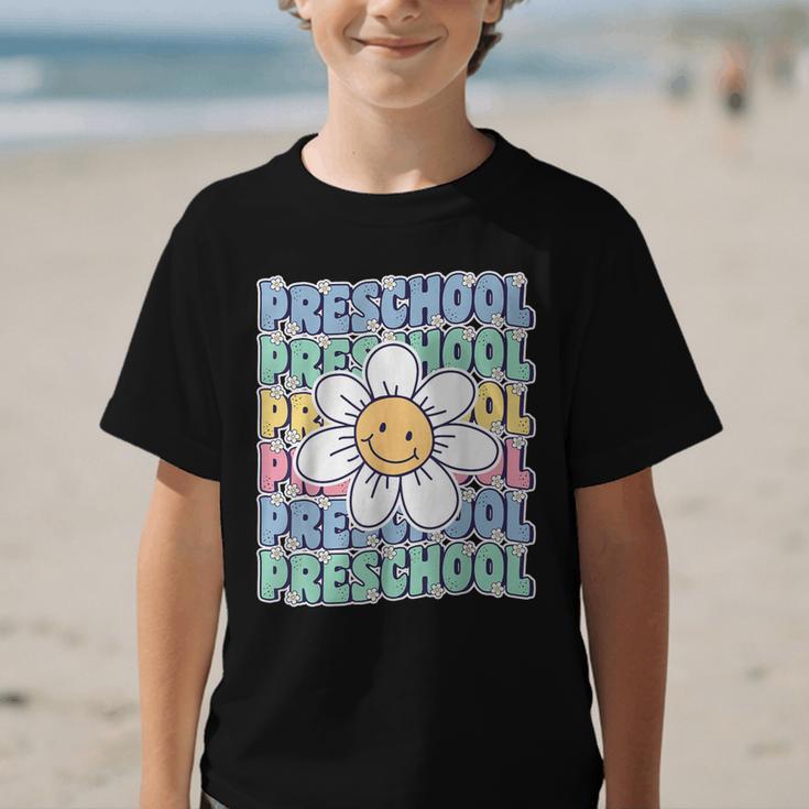 Groovy Preschool Cute Back To School First Day Of Pre K Graphic Kid T-Shirt Groovy Preschool Cute Back To School First Day Of Pre K Graphic Kid T-Shirt