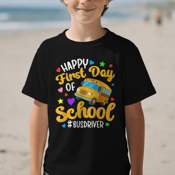 Happy First Day Of School Bus Driver Back To School Graphic Kid T-Shirt