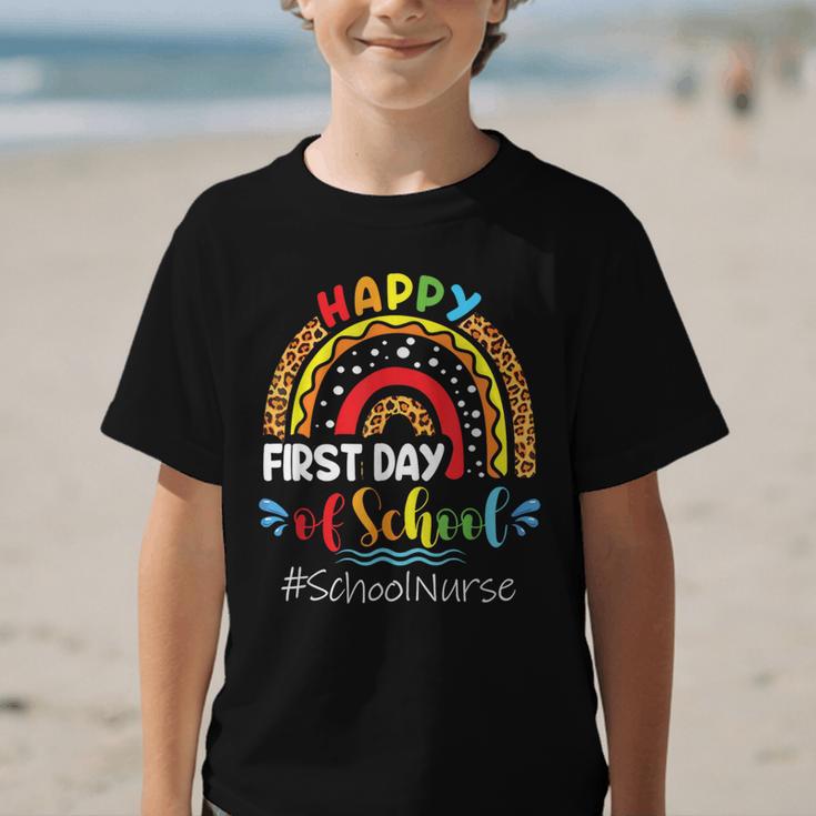 Happy First Day Of School Nurse Rainbow Back To School Graphic Kid T-Shirt Happy First Day Of School Nurse Rainbow Back To School Graphic Kid T-Shirt
