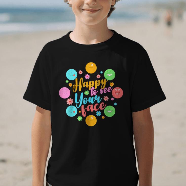 Happy To See Your Face Colorful Ball Back To School Graphic Kid T-Shirt Happy To See Your Face Colorful Ball Back To School Graphic Kid T-Shirt